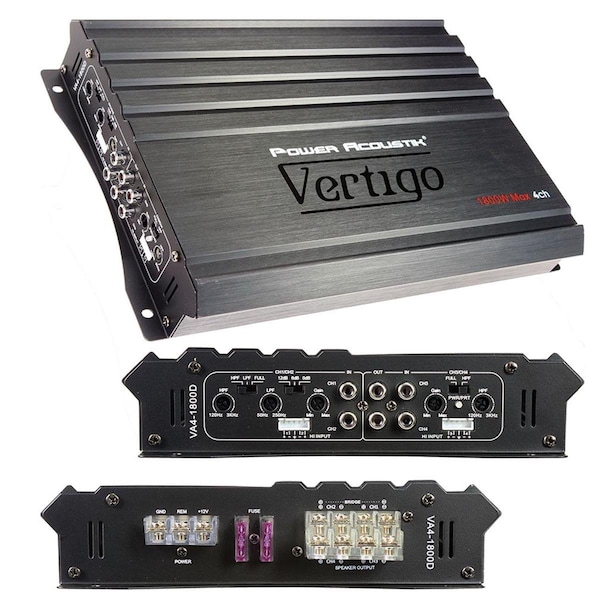 Power Acoustik Vertigo Series 4 Channel Amplifier 1800W Max - PO600003