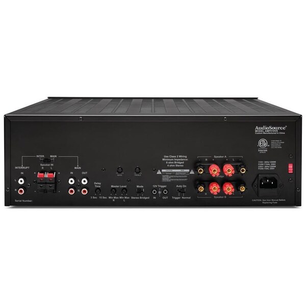 Audiosource Two-Channel Stereo Audio Power Amplifier 225 watts RMS per channel 4 ohms w/Rear Mount Treble & - AMP310VS