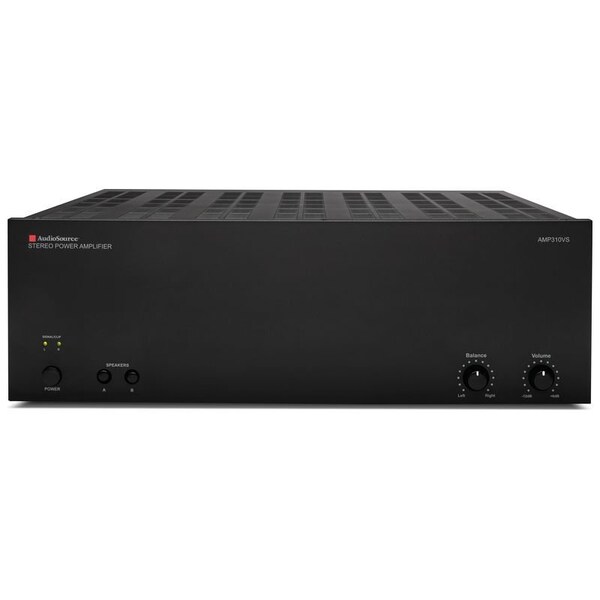 Audiosource Two-Channel Stereo Audio Power Amplifier 225 watts RMS per channel 4 ohms w/Rear Mount Treble & - AMP310VS