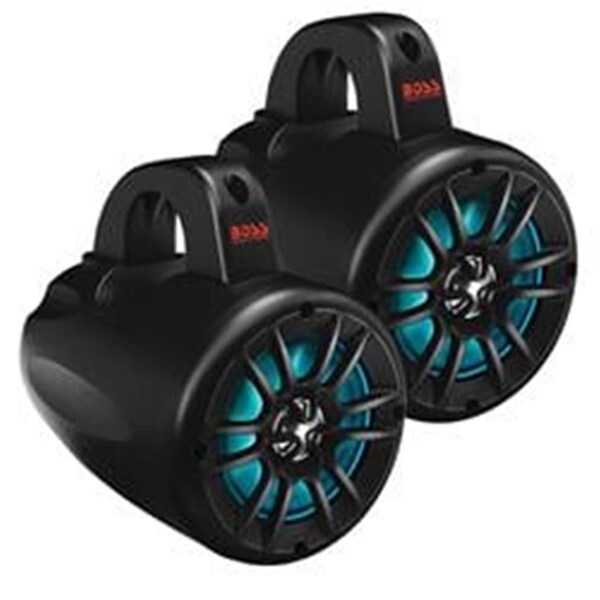 Boss Audio Systems Boss Audio  4 in. Amplified Wake Tower Multi-Color Illuminated Speakers - Black - B40RGB