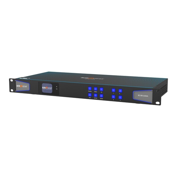 Bzbgear 4x4 Matrix 8K at 60Hz UHD HDMI21 48Gbps with Scaler, Audio Deembedder 4K at 120Hz 444 10bit - BG-8K-44MA