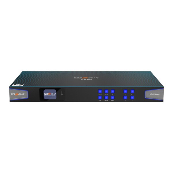 Bzbgear 4x4 Matrix 8K at 60Hz UHD HDMI21 48Gbps with Scaler, Audio Deembedder 4K at 120Hz 444 10bit - BG-8K-44MA