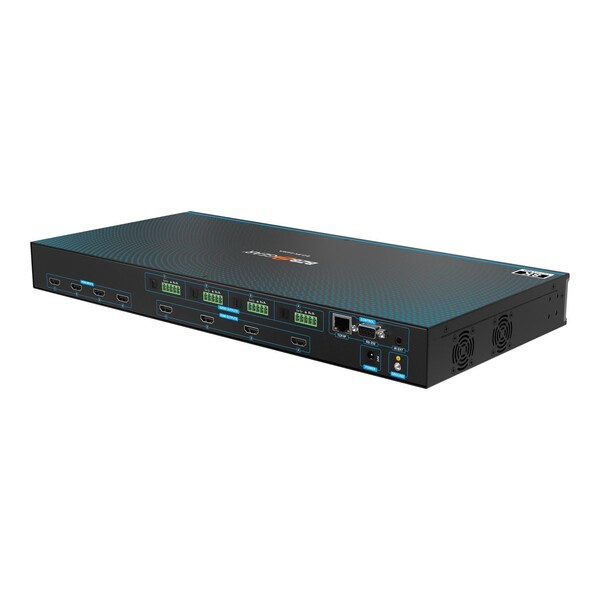 Bzbgear 4x4 Matrix 8K at 60Hz UHD HDMI21 48Gbps with Scaler, Audio Deembedder 4K at 120Hz 444 10bit - BG-8K-44MA