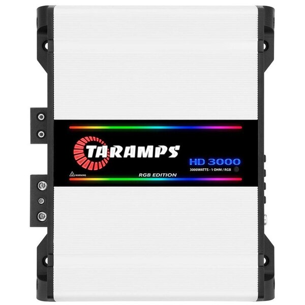 Taramps RGB Edition 1 Channel 3000 Watts RMS Car Audio Amplifier with Multi-color illumination - HD3000.1RGB