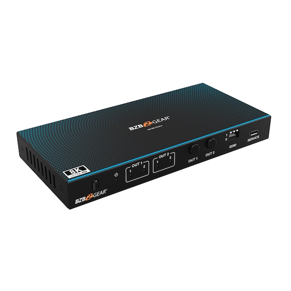 Bzbgear 2x2 Matrix 8K at 60Hz UHD HDMI21 with Audio Deembedder - BG-8K-22MA