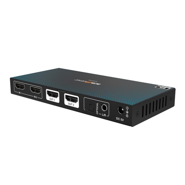 Bzbgear 2x2 Matrix 8K at 60Hz UHD HDMI21 with Audio Deembedder - BG-8K-22MA