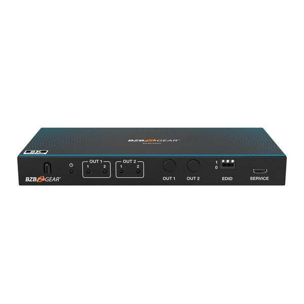 Bzbgear 2x2 Matrix 8K at 60Hz UHD HDMI21 with Audio Deembedder - BG-8K-22MA