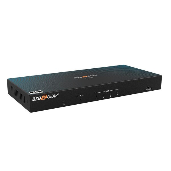 Bzbgear 1x4 8K UHD HDMI 2.1 Splitter with Audio De-embedder 8K60 4K120 4:4:4 10bit VRR, FVA, ALLM support - BG-8K-DA14A