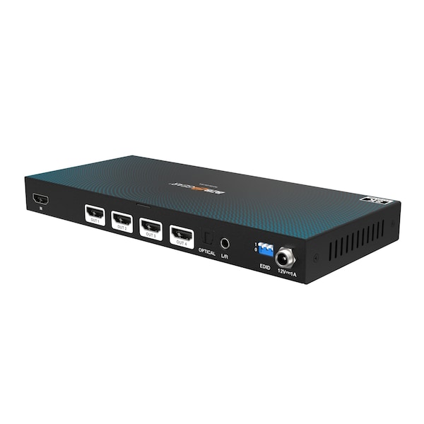 Bzbgear 1x4 8K UHD HDMI 2.1 Splitter with Audio De-embedder 8K60 4K120 4:4:4 10bit VRR, FVA, ALLM support - BG-8K-DA14A