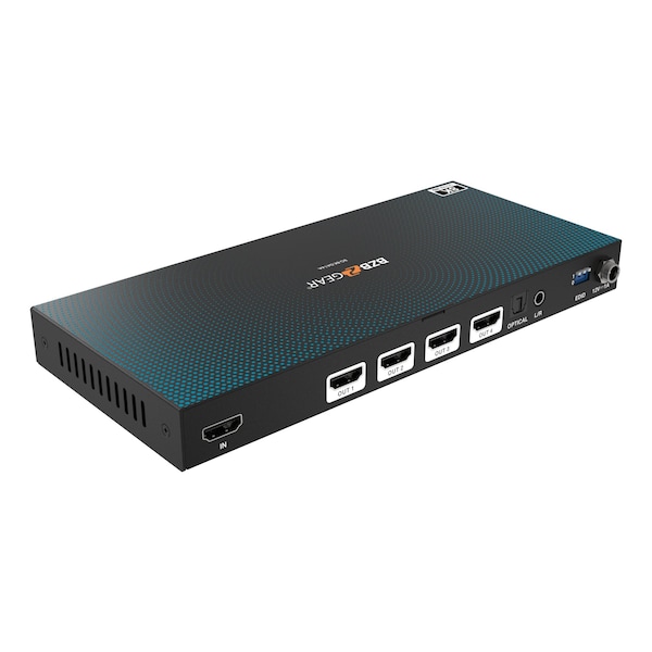 Bzbgear 1x4 8K UHD HDMI 2.1 Splitter with Audio De-embedder 8K60 4K120 4:4:4 10bit VRR, FVA, ALLM support - BG-8K-DA14A