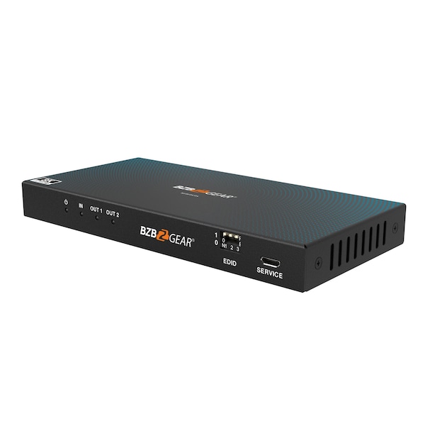 Bzbgear 1x2 8K UHD HDMI 2.1 Splitter with Audio De-embedder 8K60 4K120 4:4:4 10bit VRR, FVA, ALLM support - BG-8K-DA12A