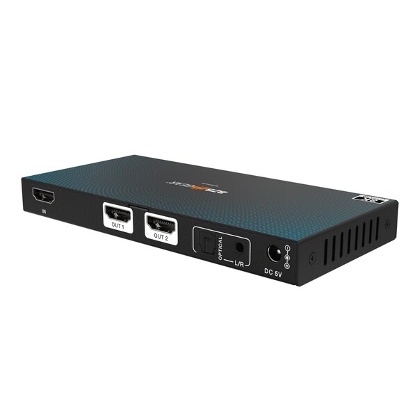 Bzbgear 1x2 8K UHD HDMI 2.1 Splitter with Audio De-embedder 8K60 4K120 4:4:4 10bit VRR, FVA, ALLM support - BG-8K-DA12A
