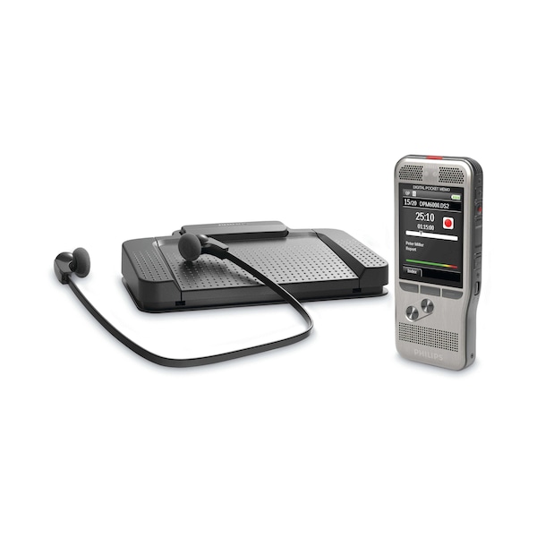 Philips Philips Pocket Memo Dictation and Transcription Set - SDHC SupportedLCD - Headphone - Portable - DPM6700/03
