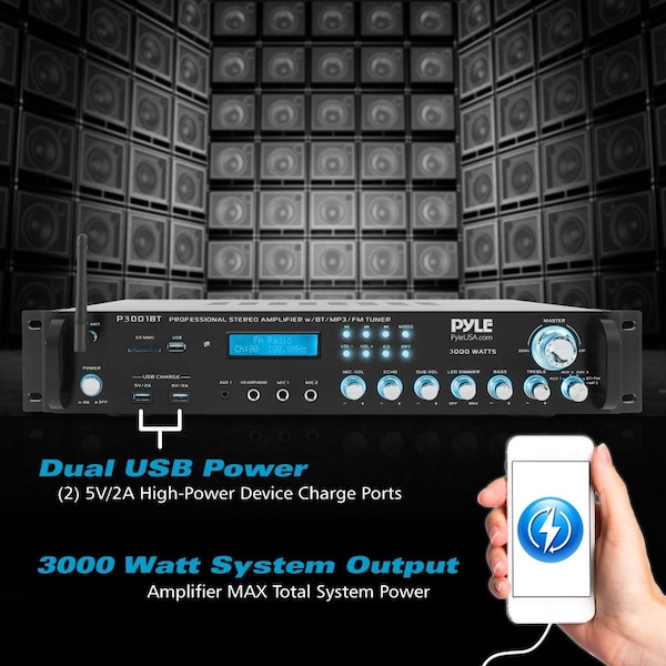 Pyle Bluetooth Hybrid Amplifier Receiver, P3001BT - P3001BT