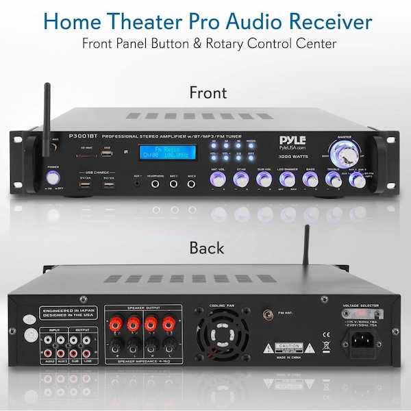 Pyle Bluetooth Hybrid Amplifier Receiver, P3001BT - P3001BT