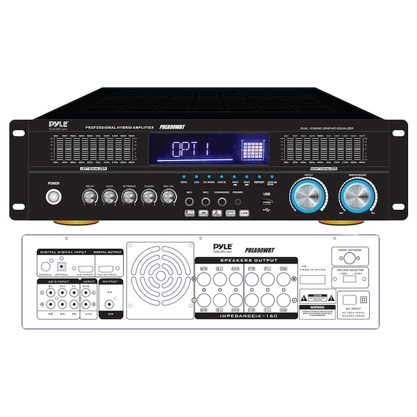 Pyle Stereo Bluetooth Home Theater Amplifier - PREA90WBT
