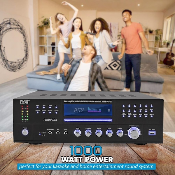 Pyle Bt Audio/Video Rec.Cd/Dvd Am/Fm MP3/Usb, PD1000BA - PD1000BA