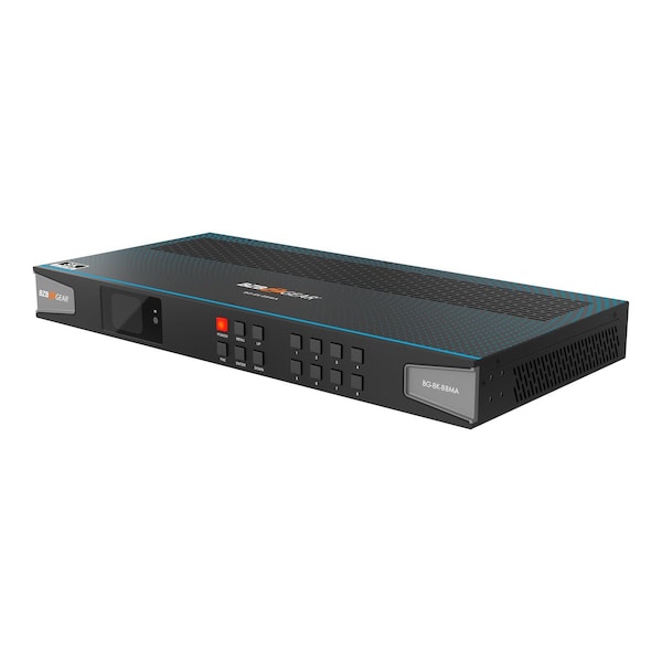 Bzbgear 8x8 Matrix 8K at 60Hz UHD HDMI21 48Gbps with Scaler, Audio Deembedder 4K at 120Hz 444 10bit - BG-8K-88MA