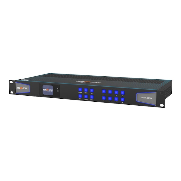 Bzbgear 8x8 Matrix 8K at 60Hz UHD HDMI21 48Gbps with Scaler, Audio Deembedder 4K at 120Hz 444 10bit - BG-8K-88MA