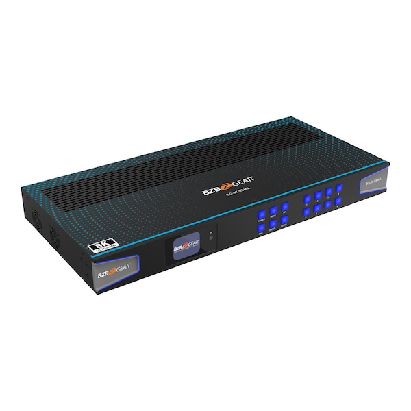 Bzbgear 8x8 Matrix 8K at 60Hz UHD HDMI21 48Gbps with Scaler, Audio Deembedder 4K at 120Hz 444 10bit - BG-8K-88MA
