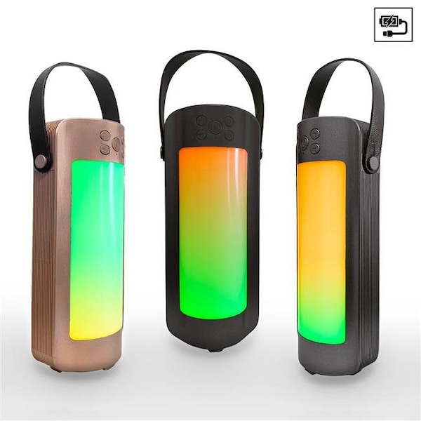 Zunammy Zunammy ZTS095BK Lantern Light-up Color Changing Bluetooth Speaker; Black - ZTS095BK
