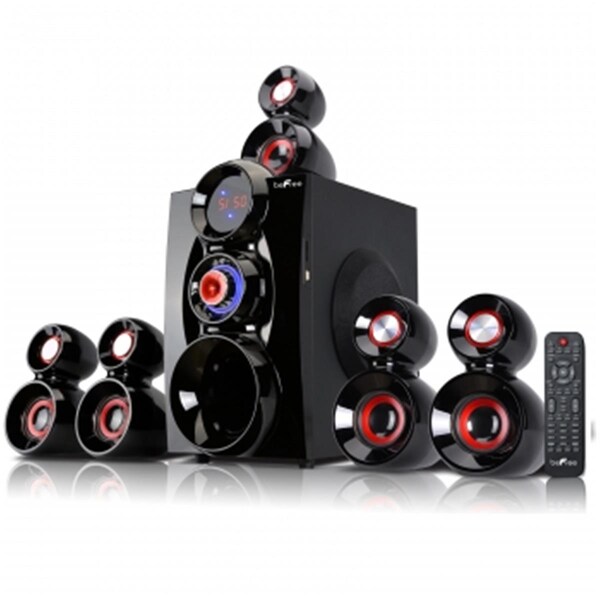 Befree Sound 5.1 Channel Surround Sound Bluetooth Speaker System With 6.5 In. Amplifier- Red - BFS-600