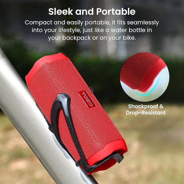 Tozo PA2 Bluetooth Speaker with Three EQ Modes Red - TOZOPA2RED