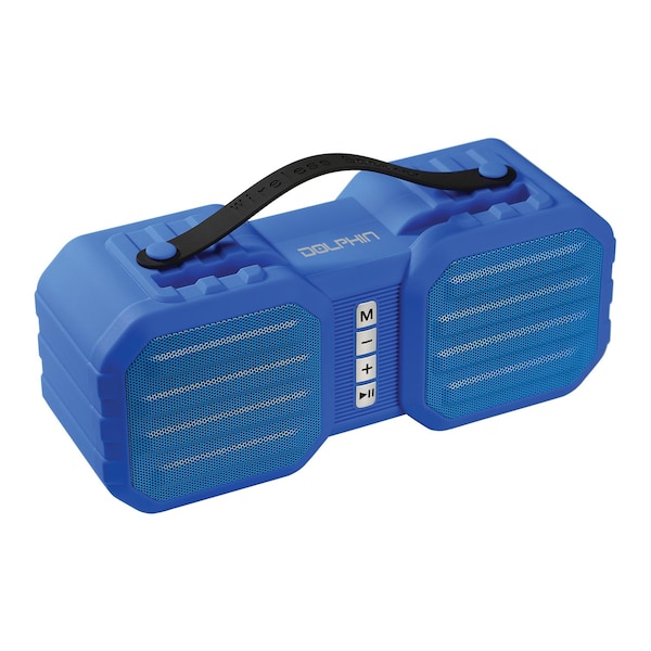 Dolphin Audio SPB-8X Splashproof Portable Bluetooth Speaker with Built-in Phone Holder and Speakerphone Blue - SPB-8X BLU
