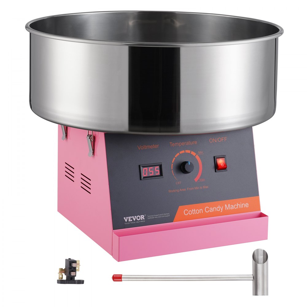 VEVOR Electric Cotton Candy Machine, 1000W Candy Floss Maker, Commercial Cotton Candy Machine with Stainless Steel Bowl, and Sugar Scoop, Perfect for Home Kids Birthday, Family Party (Pink) - TSMHTJFSWGXMAL5CBV1