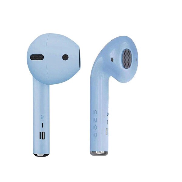 Zunammy Giant Wireless Bluetooth Air Pod Shaped Speaker FM Radio AUX Microphone, Blue - ZTS026BL