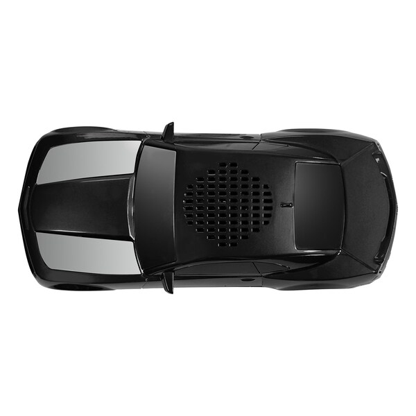 Qfx Retro Car Portable Bluetooth Speaker W/ Speakerphone, True Wireless, FM Radio & LED Lights, Blk - BT-2010-BLK