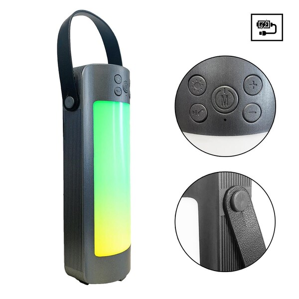 Zunammy Lantern Light-up Color Changing Bluetooth Speaker, Grey - ZTS095GY