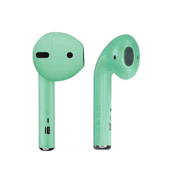 Currentactual Giant Wireless Bluetooth Air Pod Shaped Speaker FM Radio AUX Microphone Green - CU3300349