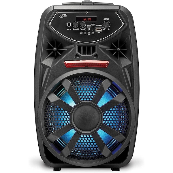 Amped iLive Wireless Tailgate Party Speaker, LED Light Effects, Built-in Rechargeable Battery, Black (ISB3 - ISB380B