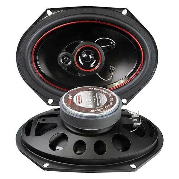 Audiopipe Audiopipe CSL6803R 6 x 8 in. Redline Speaker 3-Way; PP Electroplate Cone - 300W - CSL6803R