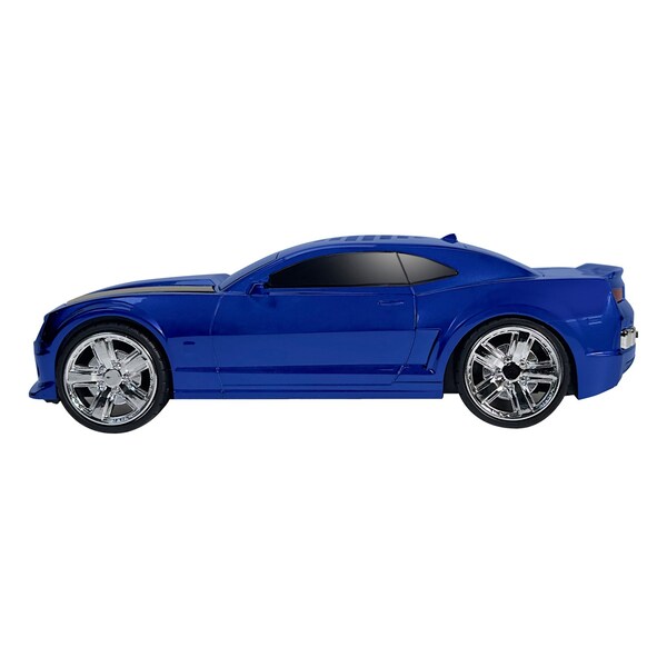 Qfx Retro Car Portable Bluetooth Speaker W/ Speakerphone, True Wireless, FM Radio & LED Lights, Blue - BT-2010-BLU