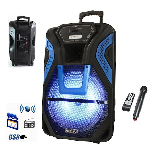 Befree Sound Befree Sound BFS-5700 15 in. Rechargeable Bluetooth PA Speaker System with SD;FM & USB - BFS-5700