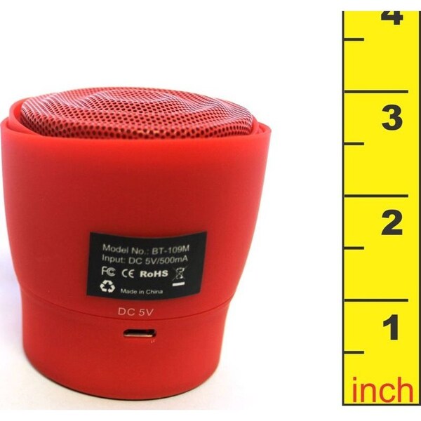Nutek Bluetooth Wireless Portable Speaker for Tablet or Phone w/Bluetooth COLOR: RED - BT109M3