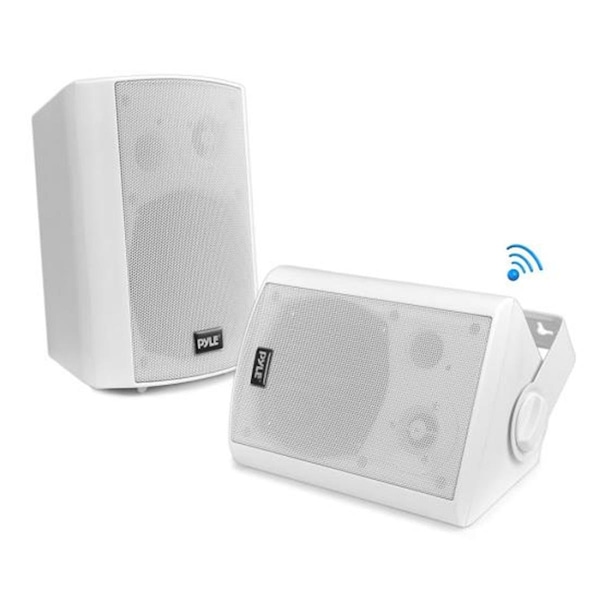 Kilowatt 1Y6514 5.25 in. Indoor & Outdoor Wall-Mount Bluetooth Speaker System, White - KI3539908