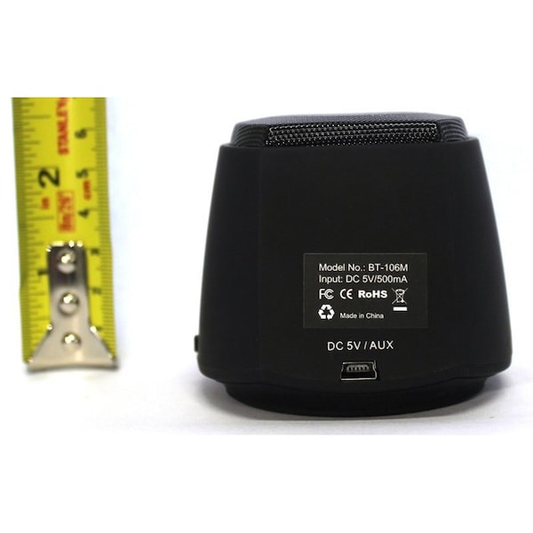 Nutek Bluetooth Wireless Portable Speaker for Tablet or Phone w/Bluetooth COLOR: BLACK - BT106M1