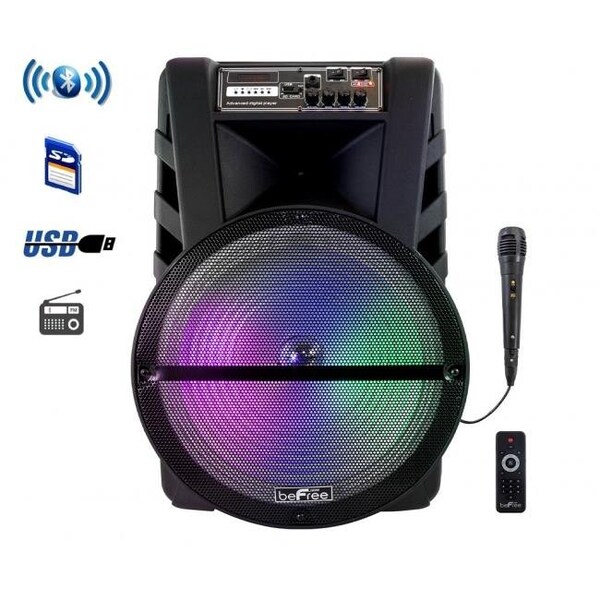 Befree Sound BeFree Sound BFS-1519 15 in. Bluetooth Portable Rechargeable Party Speaker with LED Lights - BFS-1519