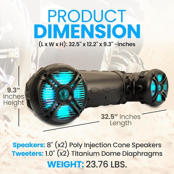 Pyle Marine Bluetooth Powered Speakers, PLATV85BT.5 - PLATV85BT.5
