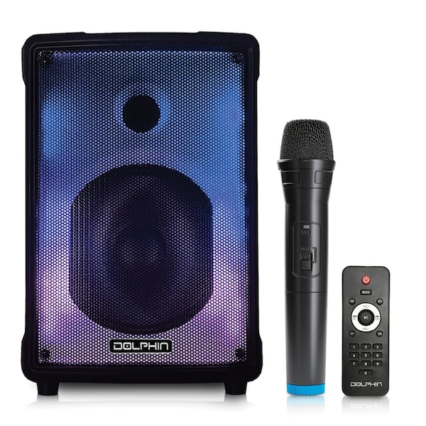 Dolphin Audio Portable 40-Watt-Continous-Power Bluetooth Speaker with Lights and Microphone - KP-80