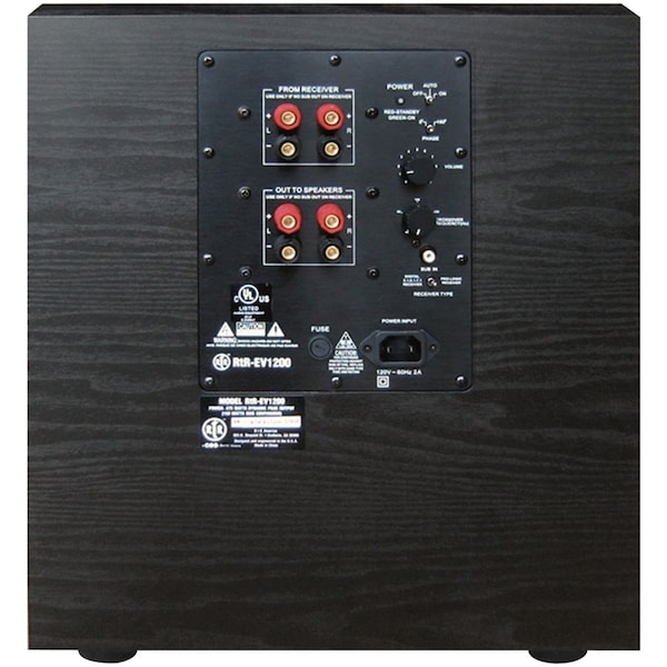 Bic America RtR Eviction Series 12-In. Indoor Front-Firing Powered Subwoofer, 475 Watts - RTR-EV1200