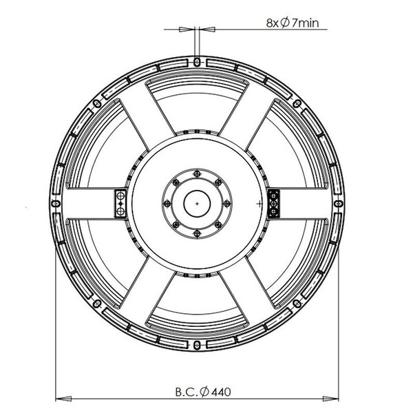 B And C Very High Power Capacity 18-in Woofer 8-Ohms - 18TBX100-8