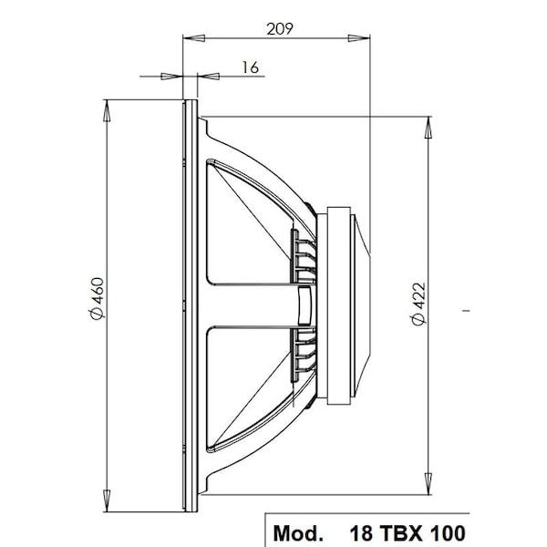 B And C Very High Power Capacity 18-in Woofer 8-Ohms - 18TBX100-8
