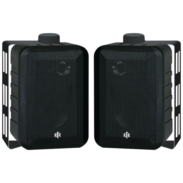Bic America RtR Series 100W 3-Way 4" Indoor/Outdoor Speakers (Black) - RTRV44-2