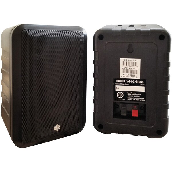 Bic America RtR Series 100W 3-Way 4" Indoor/Outdoor Speakers (Black) - RTRV44-2