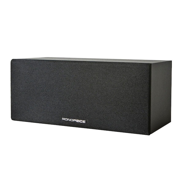 Monoprice Premium Home Theater Center Channel Speaker_ Black - 11948