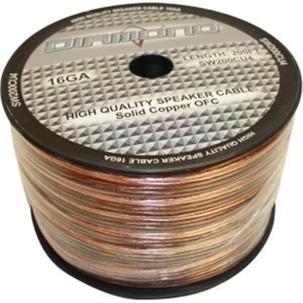 Diamond Diamond SW200CU4 Diamond Bulk Speaker Wire 16 ga. 65 Strand Solid Copper 4 Conductor 200 ft. - SW200CU4